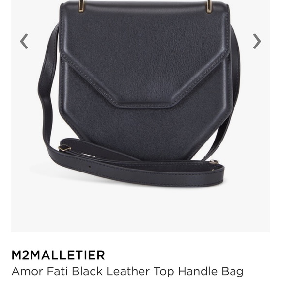 M2MALLETIER Amor Black Leather Top Handle Bag - Picture 3 of 6